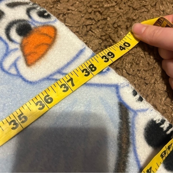 Disney Frozen Olaf Blanket Blue Kids Fleece Throw Snowman Blue - Picture 6 of 6